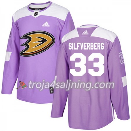 Anaheim Ducks tröja Jakob Silfverberg 33 Adidas 2017-2018 Lila Fights Cancer Practice Authentic - NHL Tröjor Herr